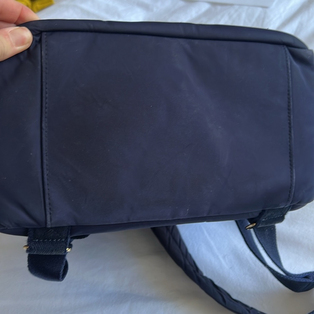 Blue with faux leather brown detail Vince Camuto Backpack nylon - Picture 9 of 10